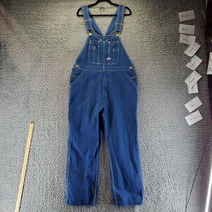 Big Smith Overalls Mens 38x32 Blue Denim Adjustable Straps Front Pockets Durable